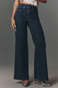 Good American Waist High-Rise Wide-Leg Jeans