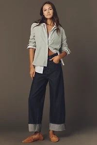 Good American Standard Low-Rise Baggy Cuffed Jeans