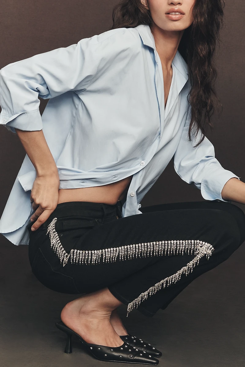 Good American Legs Mid-Rise Straight-Leg Jeans