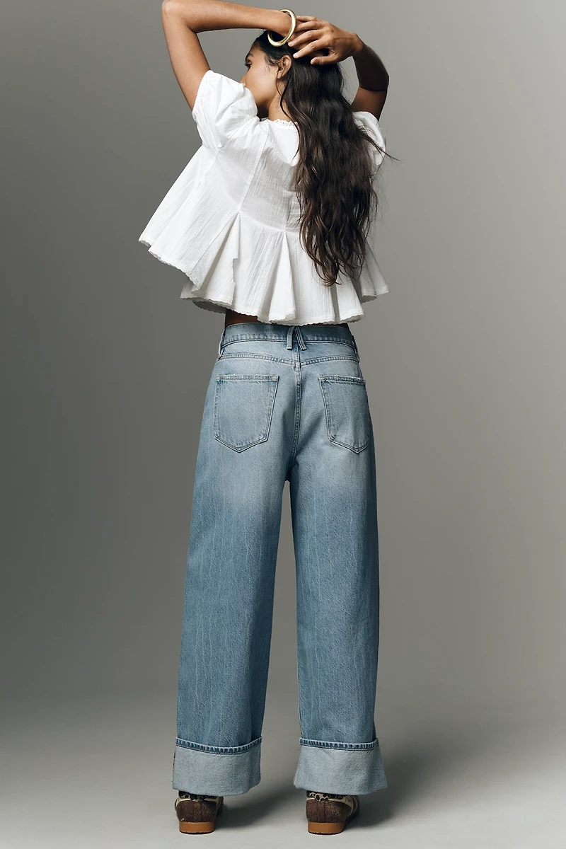 Good American Standard Baggy Cuffed Jeans