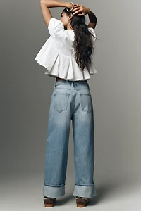 Good American Standard Baggy Cuffed Jeans