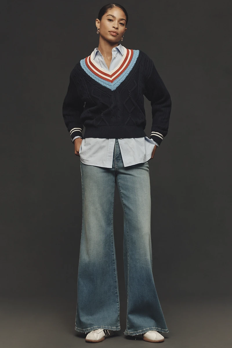 Good American Soft Tech Waist High-Rise Wide-Leg Jeans