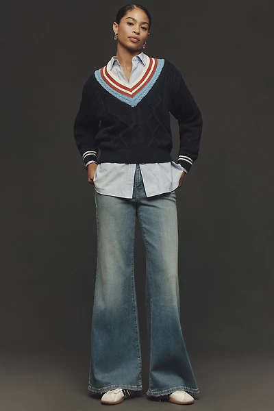 Good American Soft Tech Waist High-Rise Wide-Leg Jeans