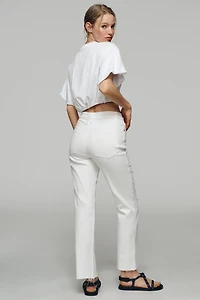 Good American True High-Rise Straight-Leg Jeans