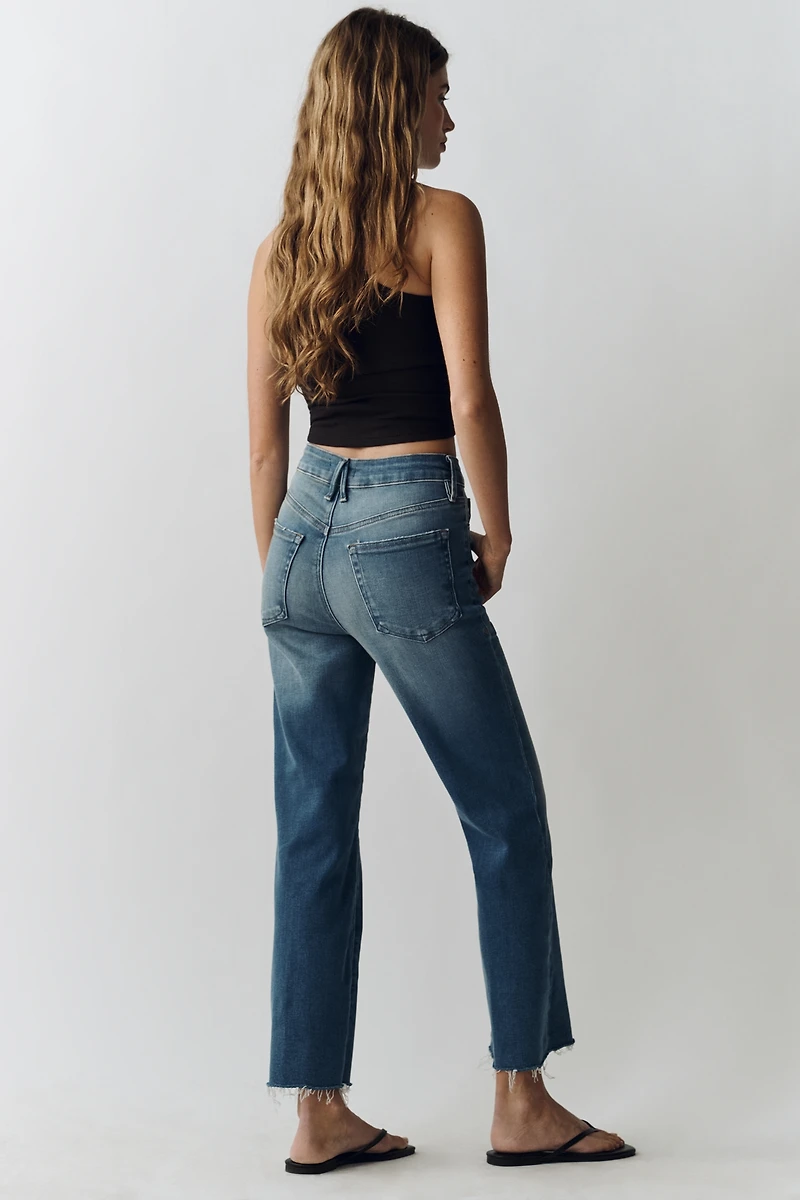 Good American Soft Tech Legs Mid Rise Crop Mini Bootcut Jeans