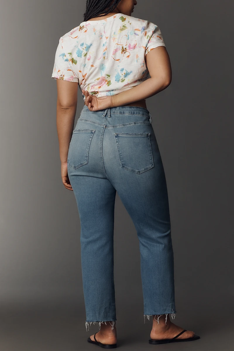 Good American Soft-Tech Legs High-Rise Straight-Leg Jeans