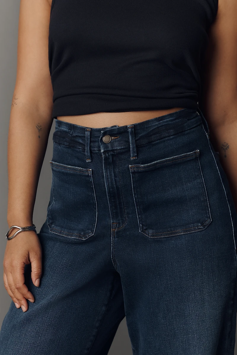 Good American Soft-Tech Waist High-Rise Palazzo Jeans