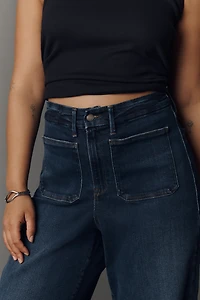Good American Soft-Tech Waist High-Rise Palazzo Jeans