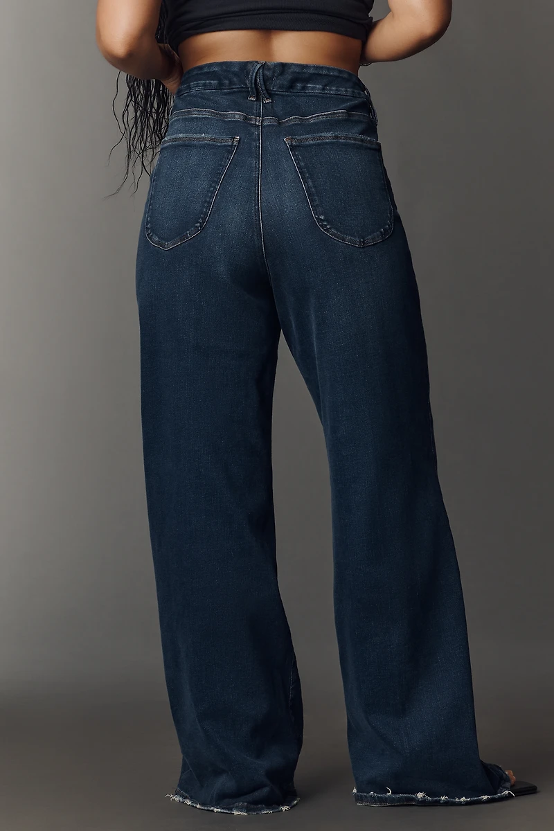 Good American Soft-Tech Waist High-Rise Palazzo Jeans