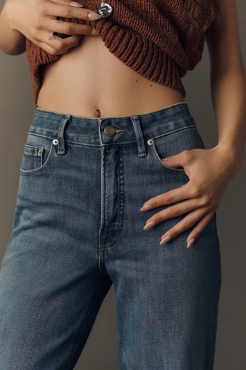 Good American Soft-Tech Waist Palazzo High-Rise Wide-Leg Jeans