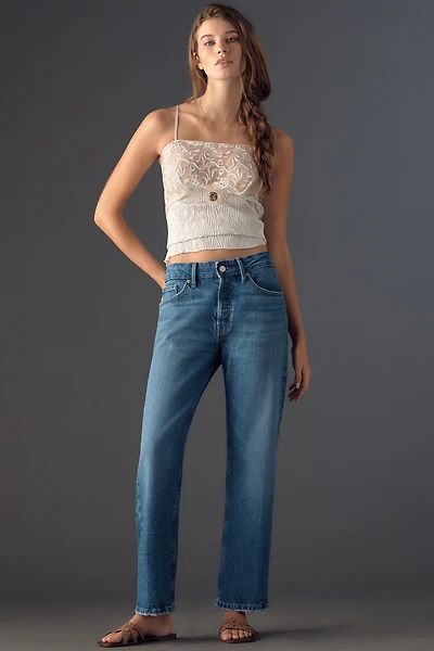 Good American Vintage Straight Mid-Rise Straight-Leg Jeans