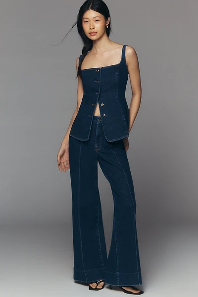 Good American Waist Palazzo High-Rise Wide-Leg Jeans