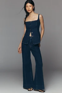 Good American Waist Palazzo High-Rise Wide-Leg Jeans