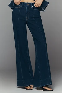 Good American Waist Palazzo High-Rise Wide-Leg Jeans