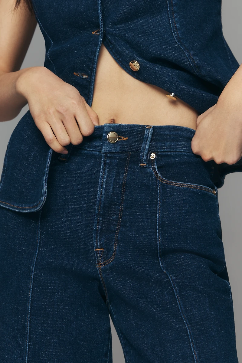 Good American Waist Palazzo High-Rise Wide-Leg Jeans