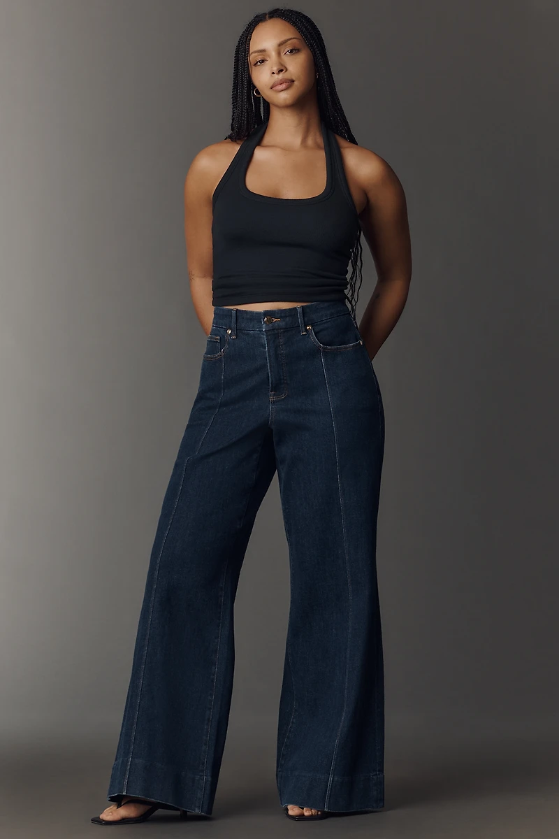 Good American Waist Palazzo High-Rise Wide-Leg Jeans