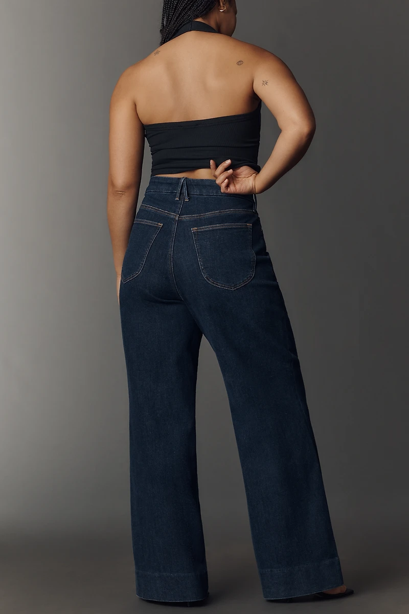 Good American Waist Palazzo High-Rise Wide-Leg Jeans