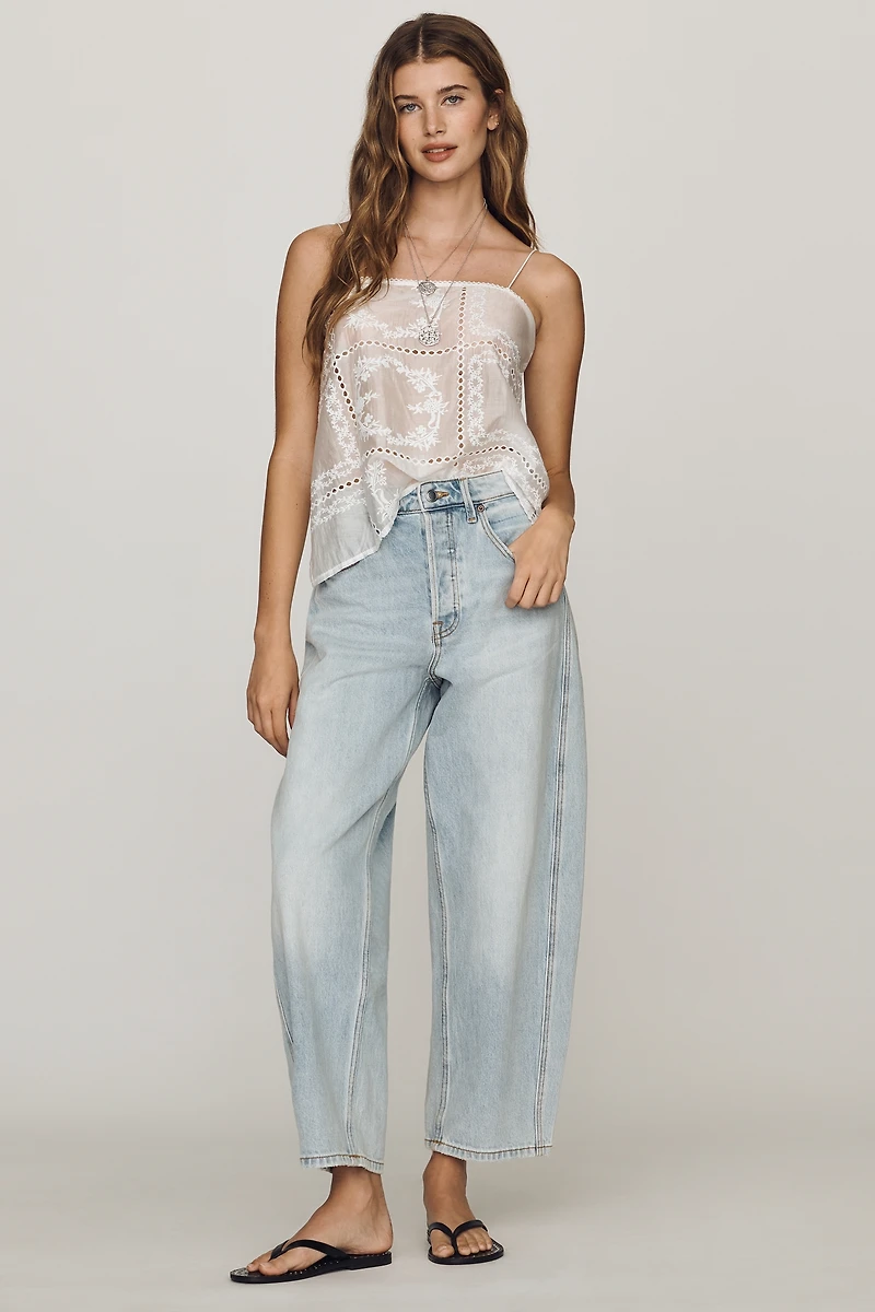 Good American Vintage High-Rise Barrel Ankle Jeans