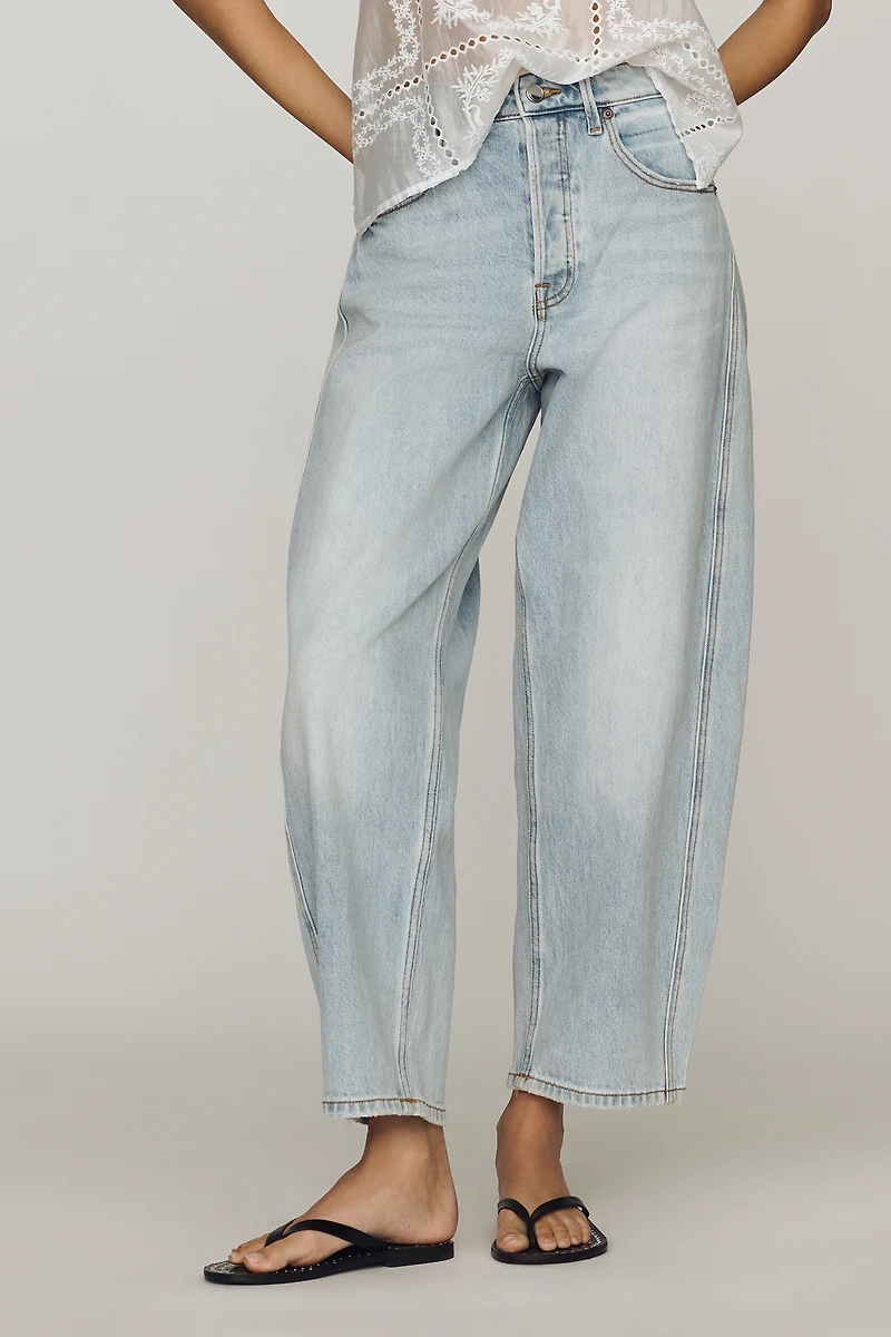 Good American Vintage High-Rise Barrel Ankle Jeans