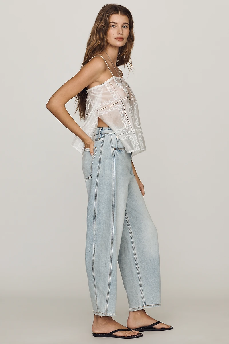 Good American Vintage High-Rise Barrel Ankle Jeans