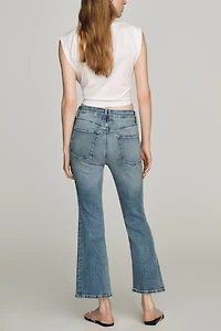 Good American Legs High-Rise Crop Mini Boot Jeans