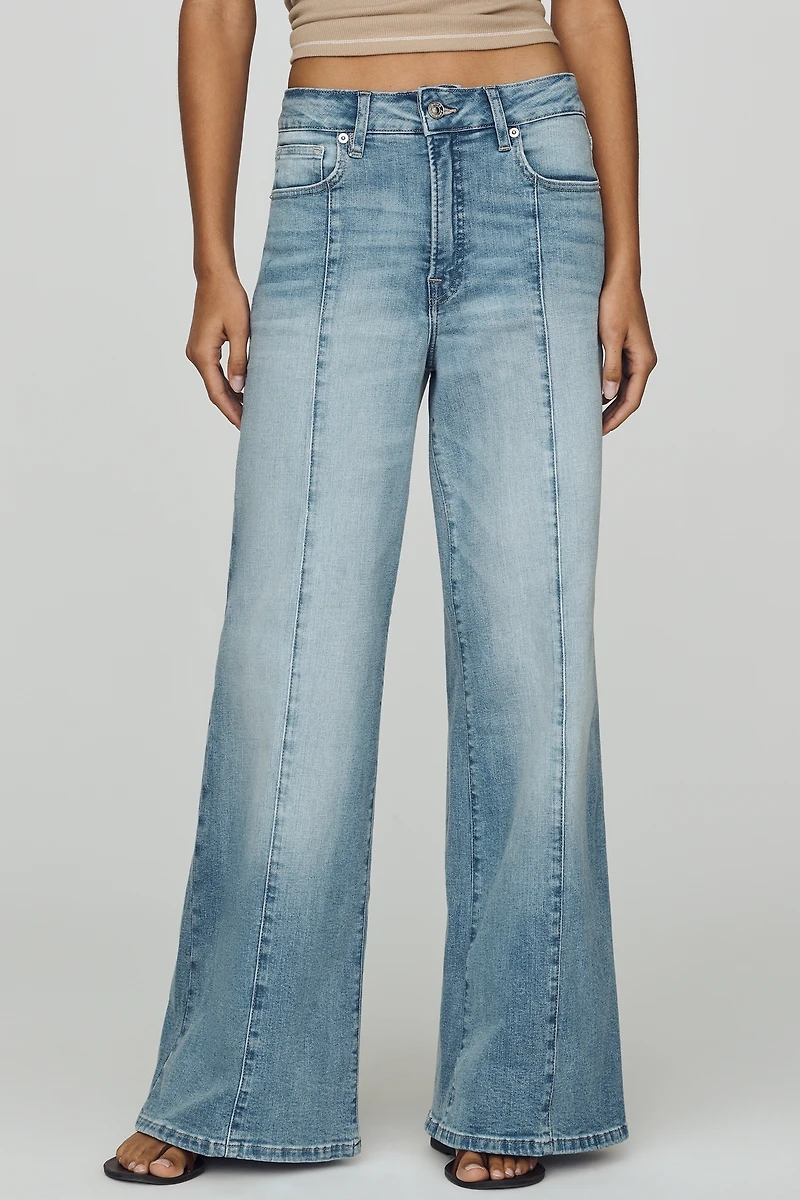 Good American Waist Palazzo High-Rise Ankle Jeans