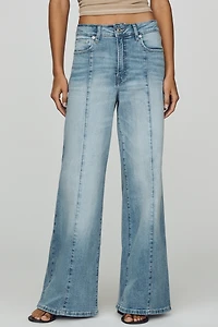 Good American Waist Palazzo High-Rise Ankle Jeans