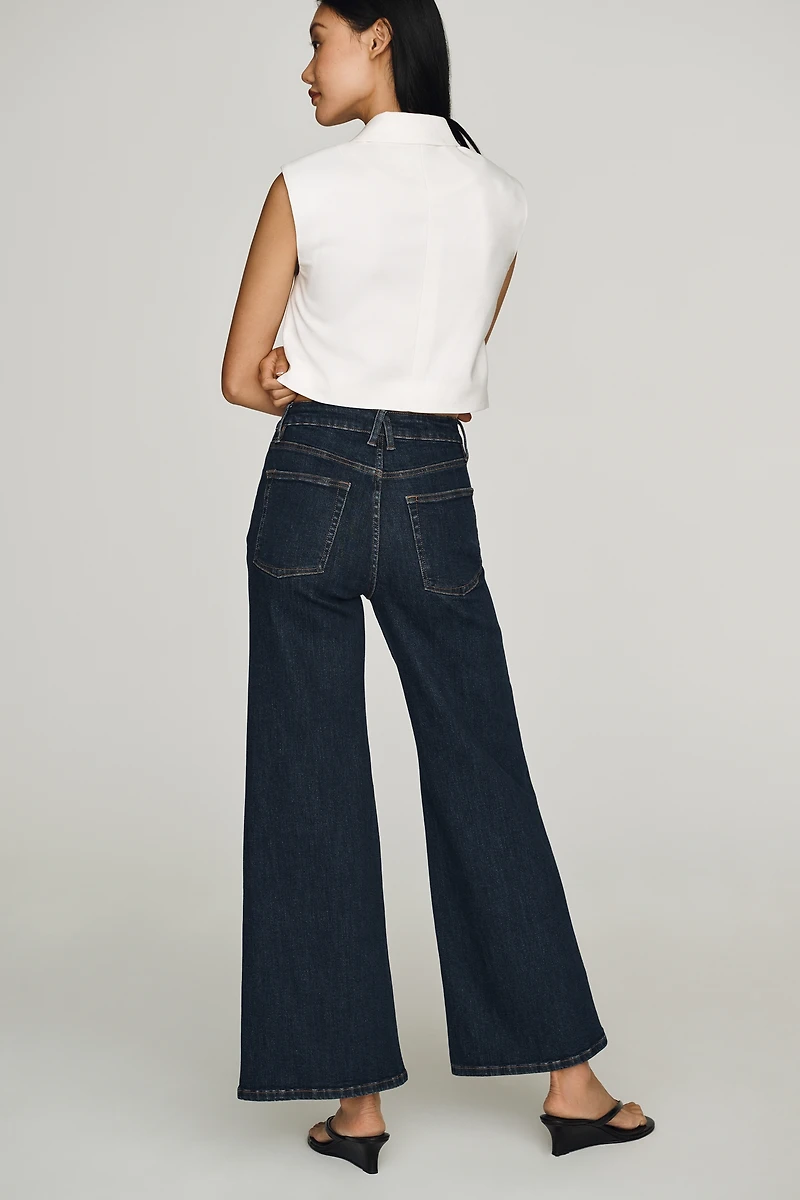 Good American Waist Palazzo Ankle Jeans