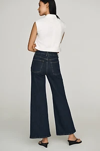 Good American Waist Palazzo Ankle Jeans