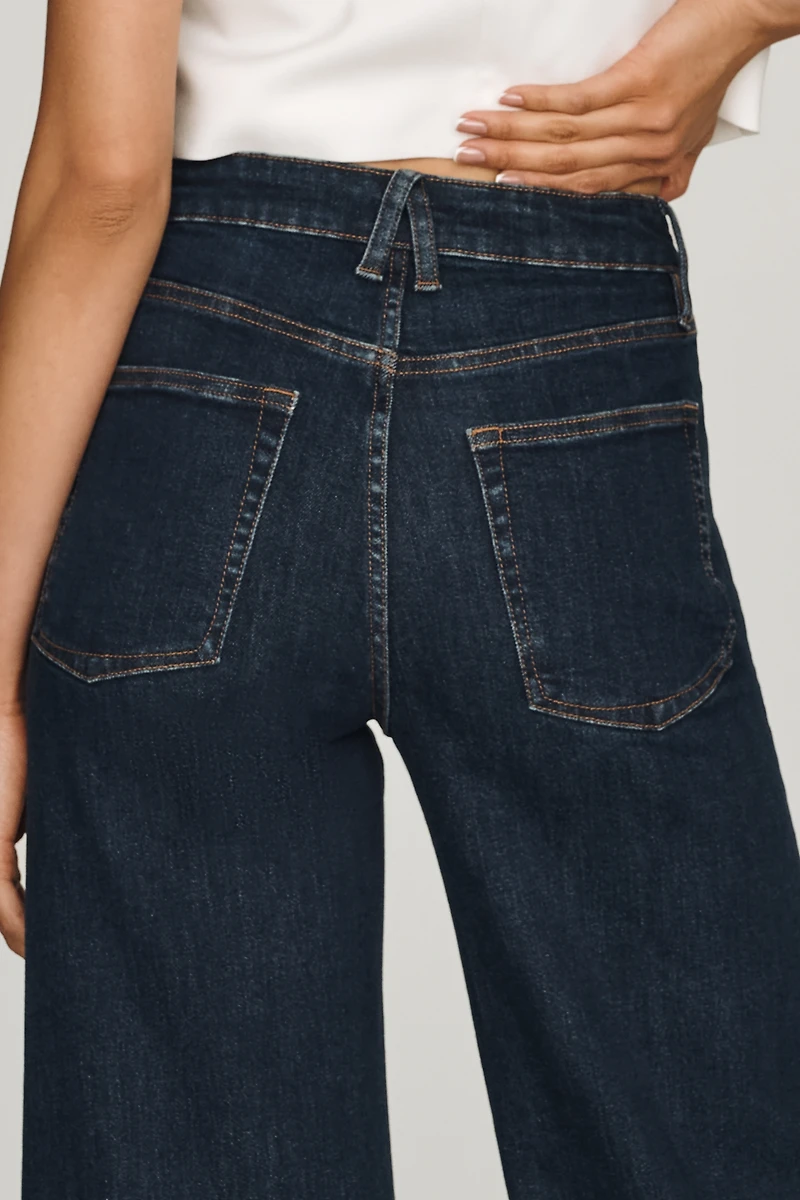 Good American Waist Palazzo Ankle Jeans