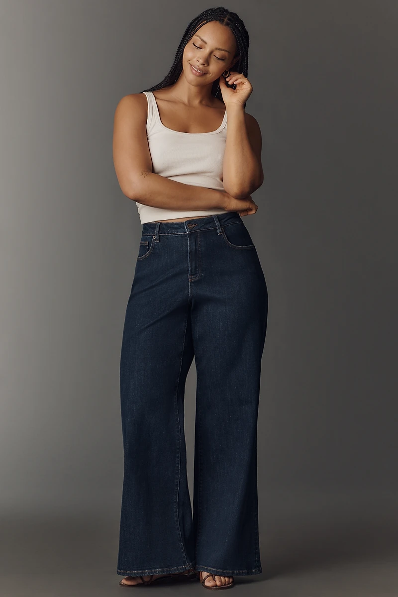 Good American Waist Palazzo Ankle Jeans