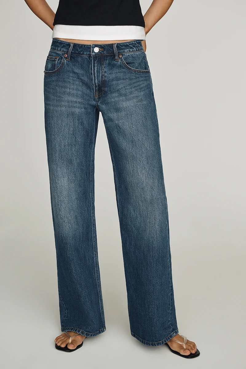 Good American Low Loose Low-Rise Wide-Leg Jeans