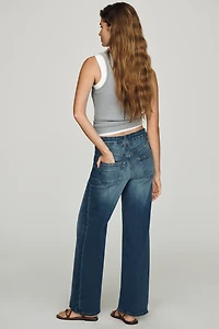 Good American Waist Petite High-Rise Palazzo Jeans