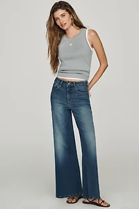 Good American Waist Petite High-Rise Palazzo Jeans