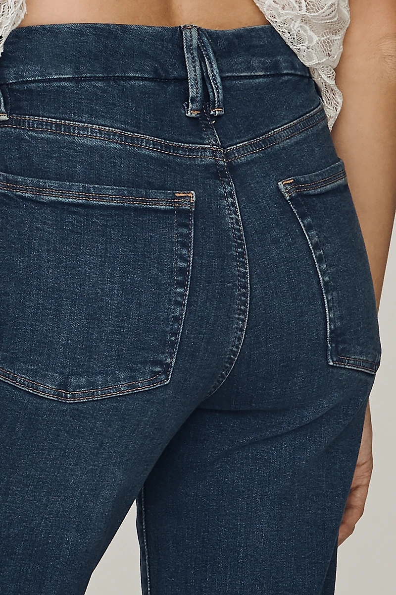 Good American Legs Mid Rise Straight Leg Jeans