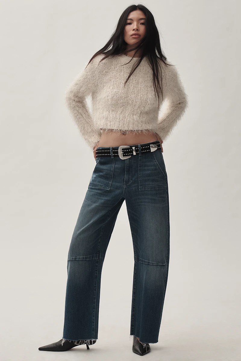 LE JEAN Utility Soft Barrel Mid-Rise Jeans