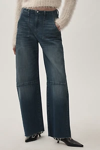 LE JEAN Utility Soft Barrel Mid-Rise Jeans