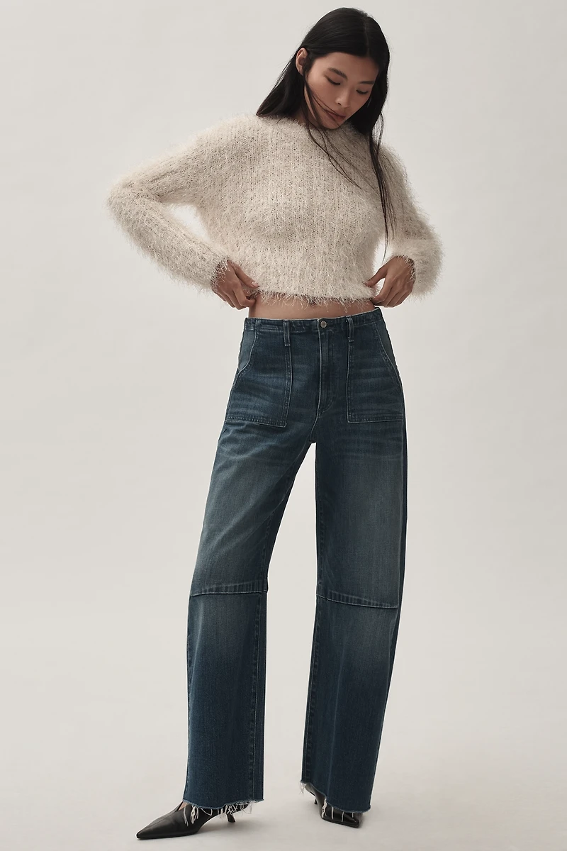 LE JEAN Utility Soft Barrel Mid-Rise Jeans