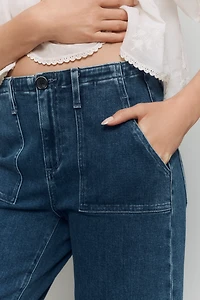 LE JEAN Utility Trouser High-Rise Wide-Leg Jeans