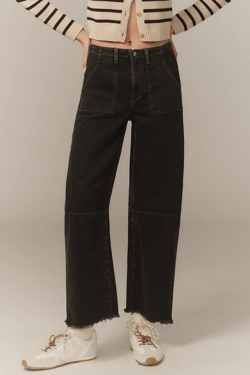 LE JEAN Utility Soft Barrel Mid-Rise Jeans