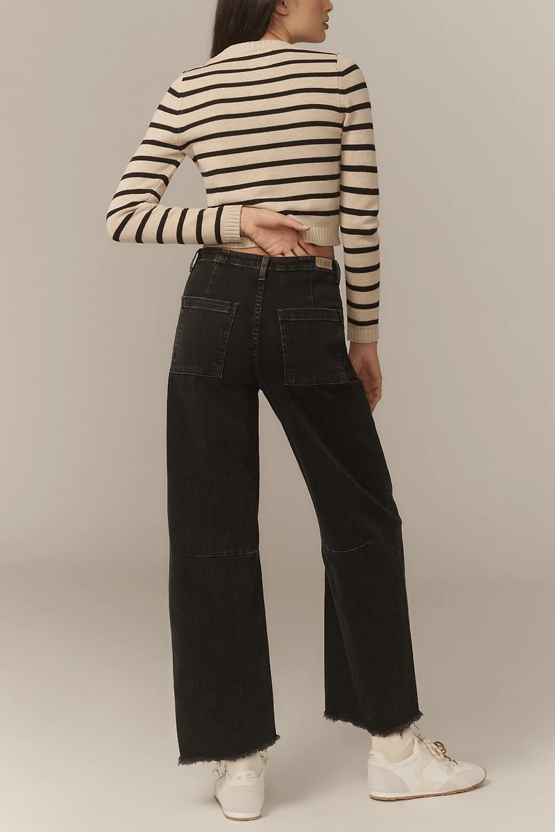 LE JEAN Utility Soft Barrel Mid-Rise Jeans
