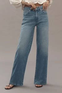 LE JEAN Column High-Rise Wide-Leg Jeans