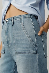 LE JEAN Utility High-Rise Wide-Leg Jeans