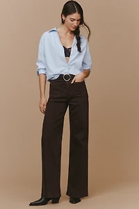 LE JEAN Virginia High-Rise Wide-Leg Jeans