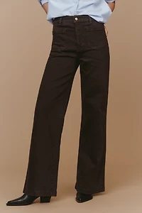 LE JEAN Virginia High-Rise Wide-Leg Jeans