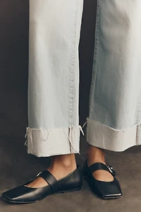 LE JEAN Column High-Rise Wide-Leg Cuffed Jeans