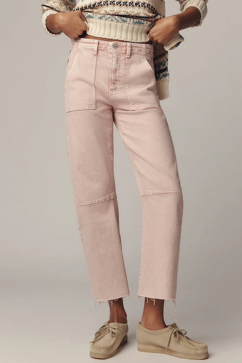 LE JEAN Utility Soft Mid-Rise Barrel Jeans