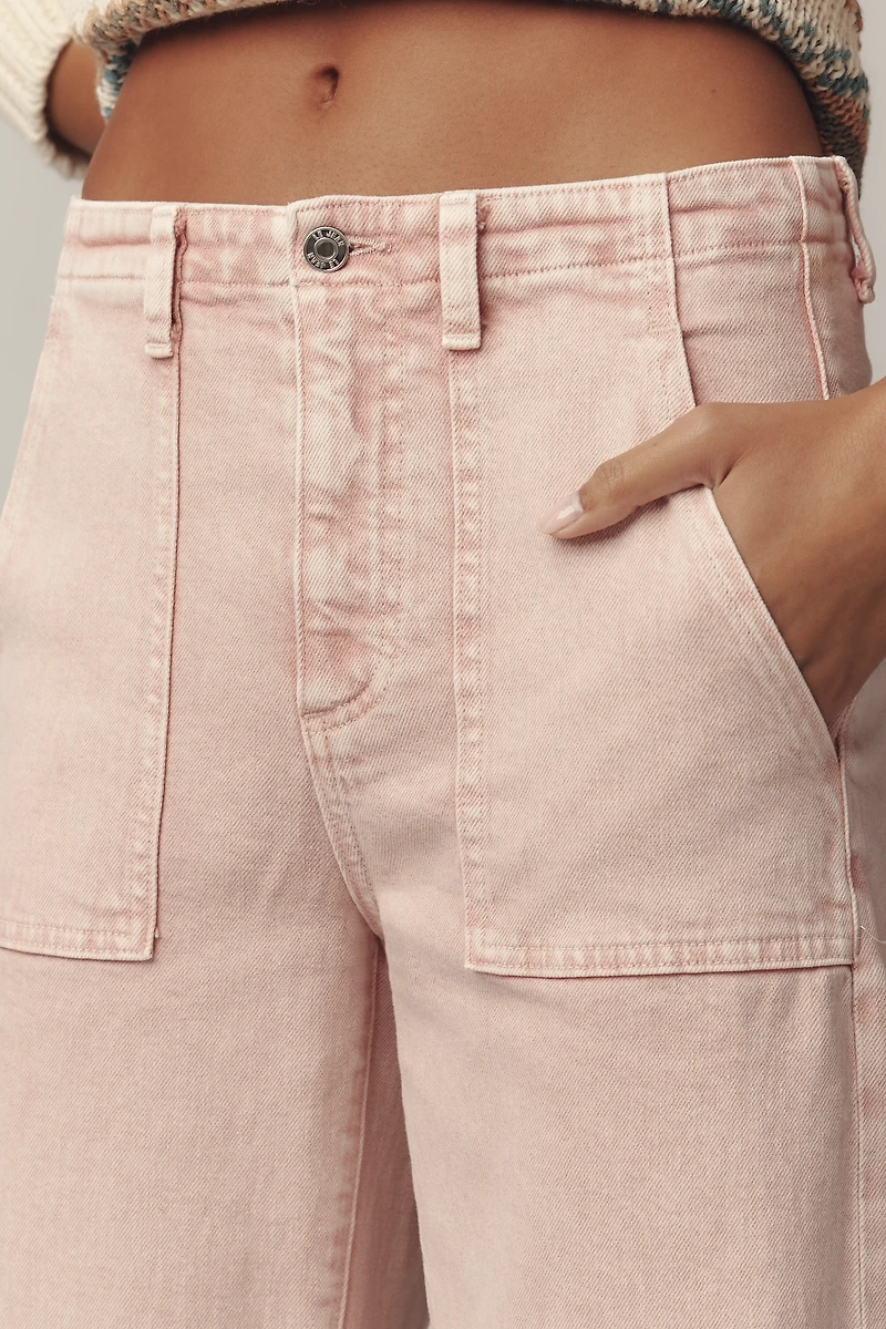 LE JEAN Utility Soft Mid-Rise Barrel Jeans