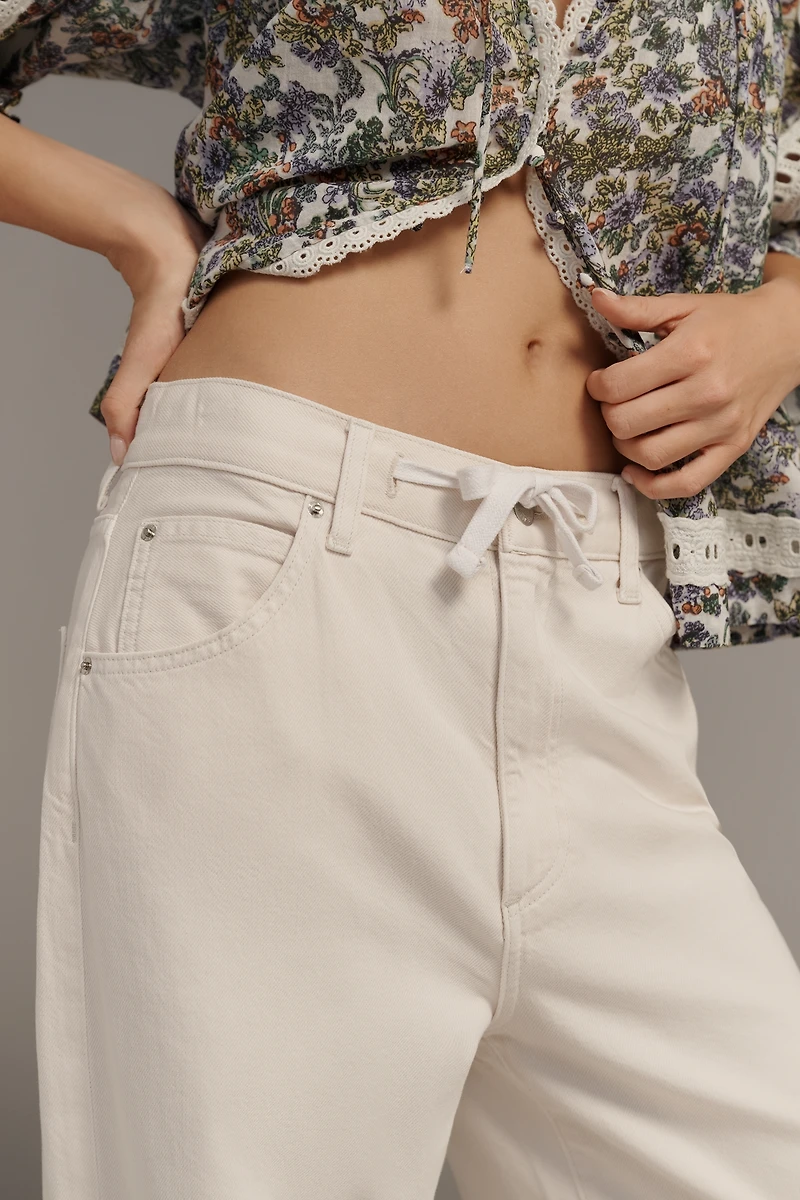 LE JEAN Luna High-Rise Relaxed Wide-Leg Tie-Waist Jeans