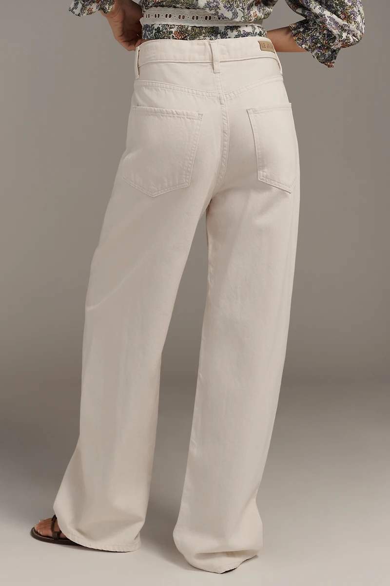 LE JEAN Luna High-Rise Relaxed Wide-Leg Tie-Waist Jeans